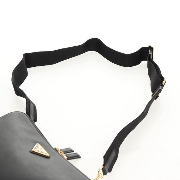 PRADA Shoulder Bag Safiano leather Black Gold Auth am10022V - Picture 14 of 16